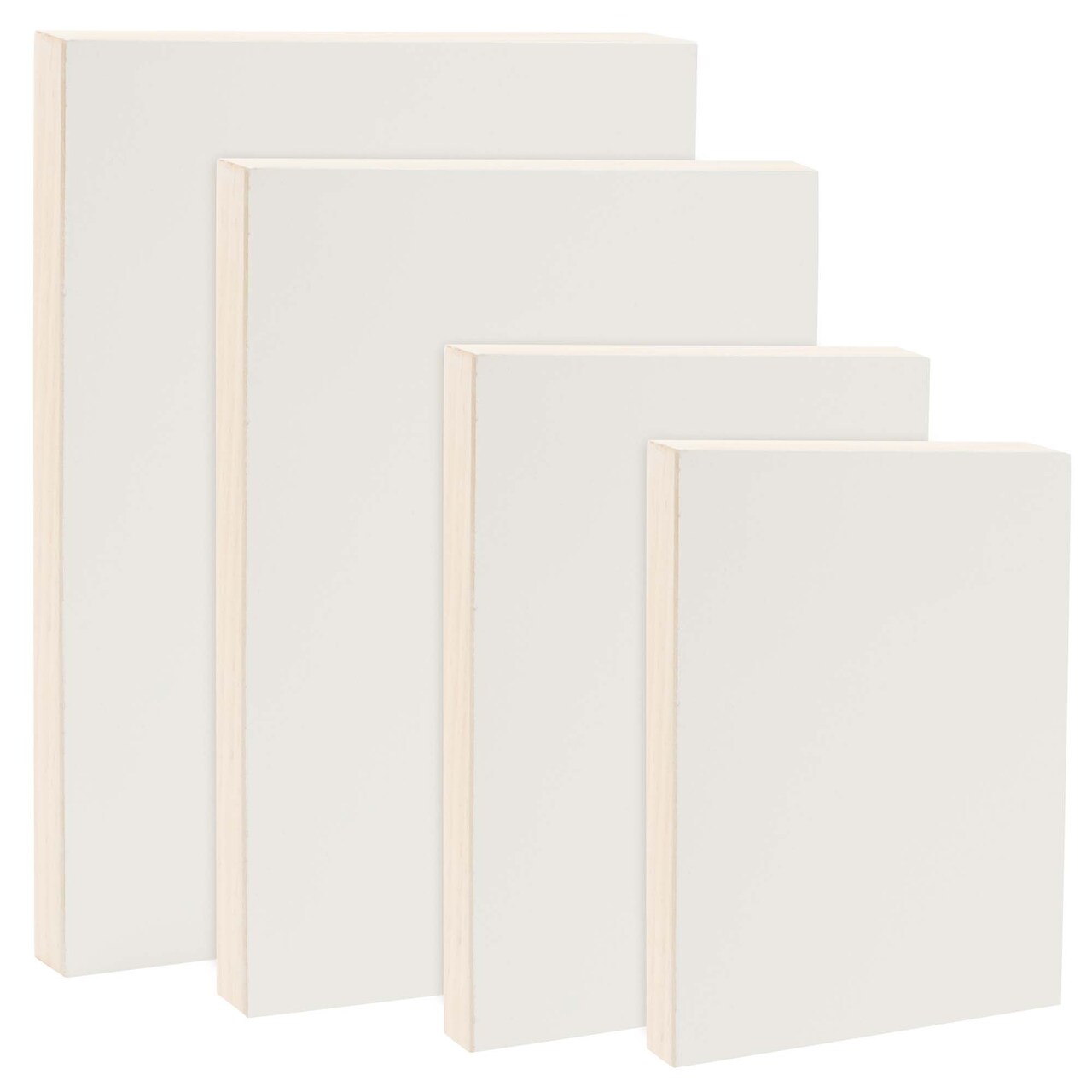 Da Vinci Pro Resist-Grip Coarse Textured Gesso Board, 4 Medium Variety Rectangles, 3/4" Depth Art Boards for Painting, White Acrylic Polymer w/ Quartz Sand, Warp-Resistant Cradled & Sealed MDF Panel